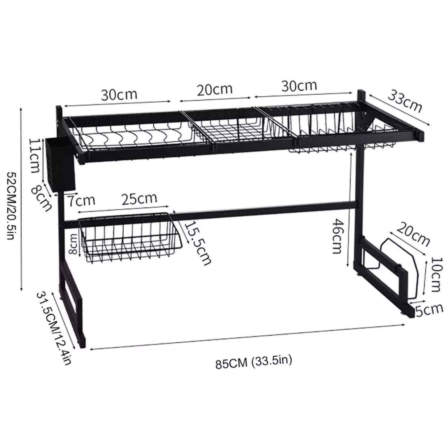 Escurridor de Loza™ I Organizador de cocina de acero inoxidable 85 cm