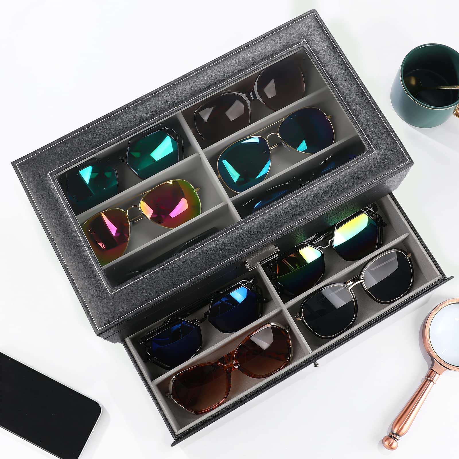 LuxCase™ I Relojera y Organizador de Gafas de 2 Niveles