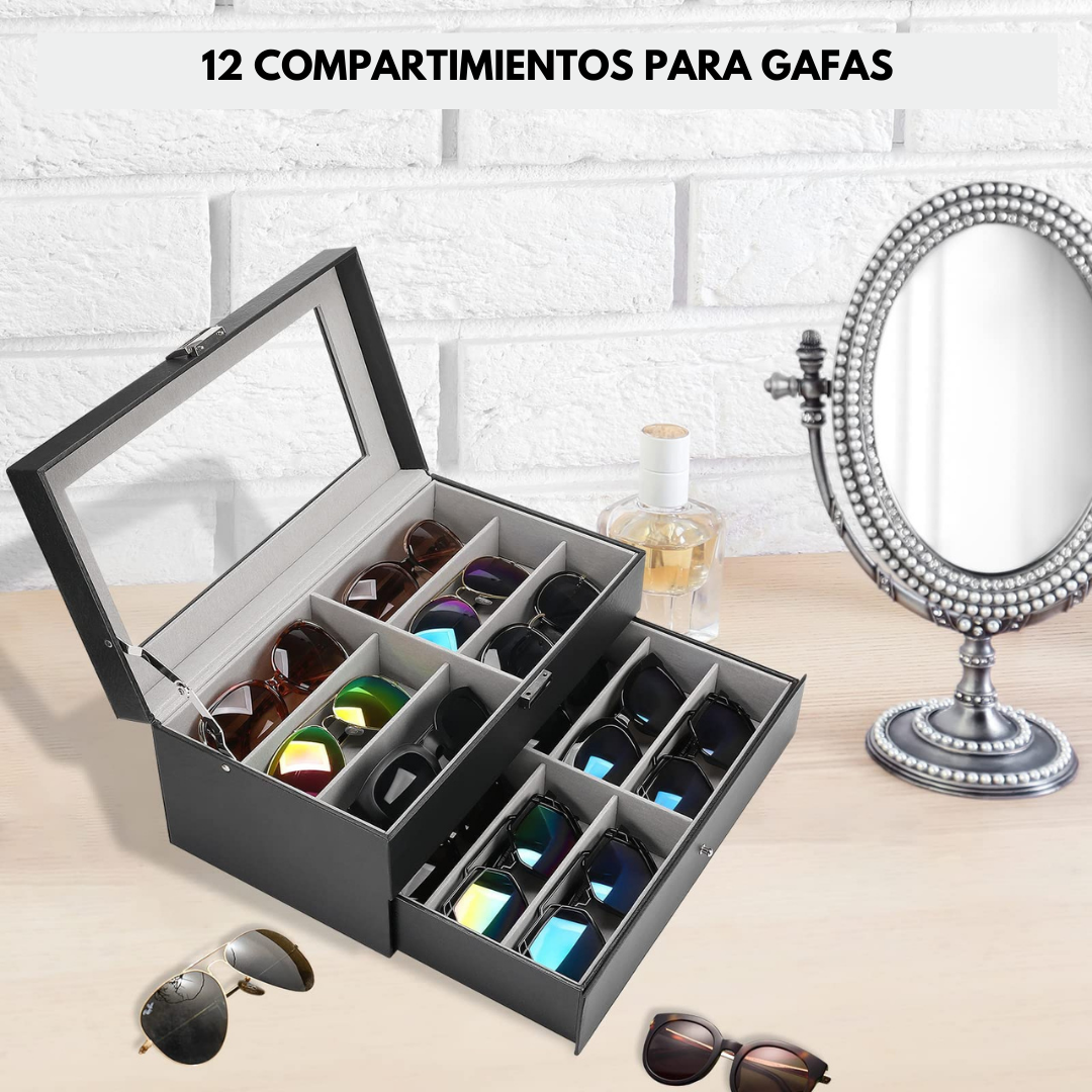 LuxCase™ I Relojera y Organizador de Gafas de 2 Niveles