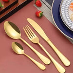 GoldenElegance™ I Set de Cubiertos de Lujo – 24 Piezas