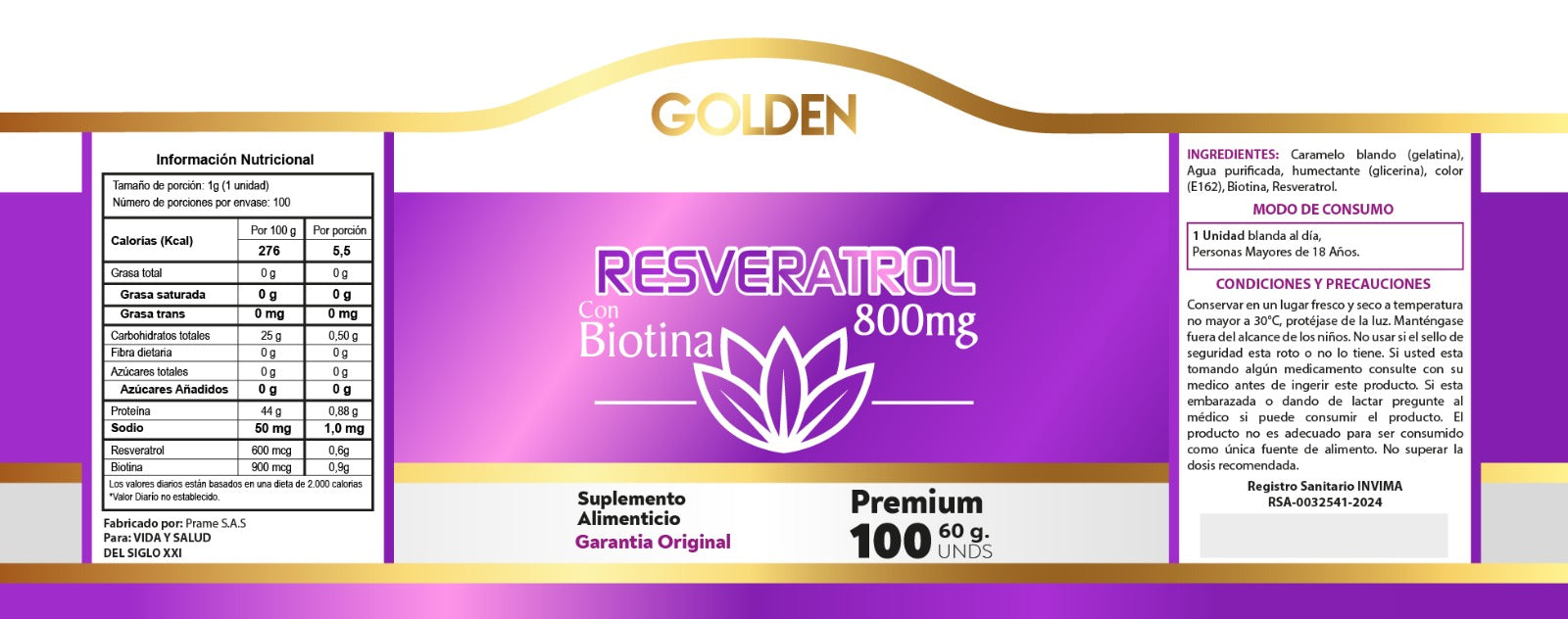 Resveratrol + Biotina™ I Suplemento para el Bienestar y Belleza