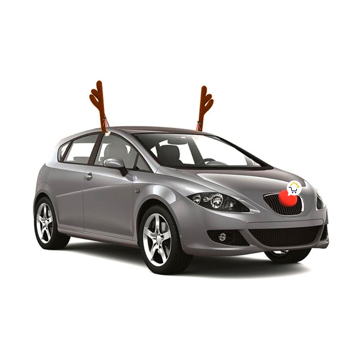 RenoCar™ I Cachitos y Nariz de Reno Navideño para Carro