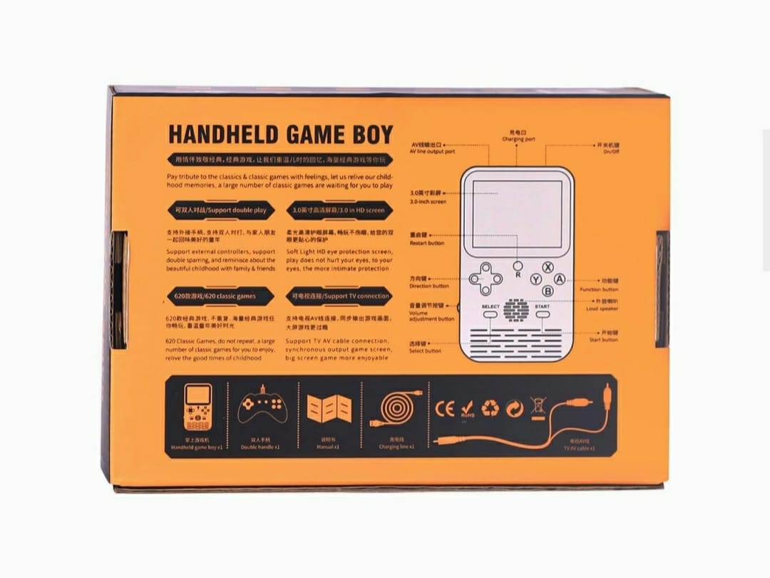 Game Boy G620™ I Consola Retro Portátil MTC Game 500 in 1