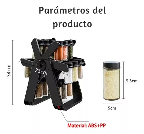 Porta Especiero 18 En 1 Giratorio™ | Organización y Estilo para tu Cocina