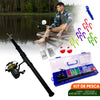 Kit Caña de Pescar Estuche Cenc02™ I Set Completo de Pesca para Aficionados y Expertos