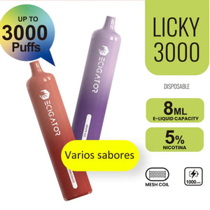 EcigatorLicky™ I Vapeador Licky3000 Puffs de 8 ml