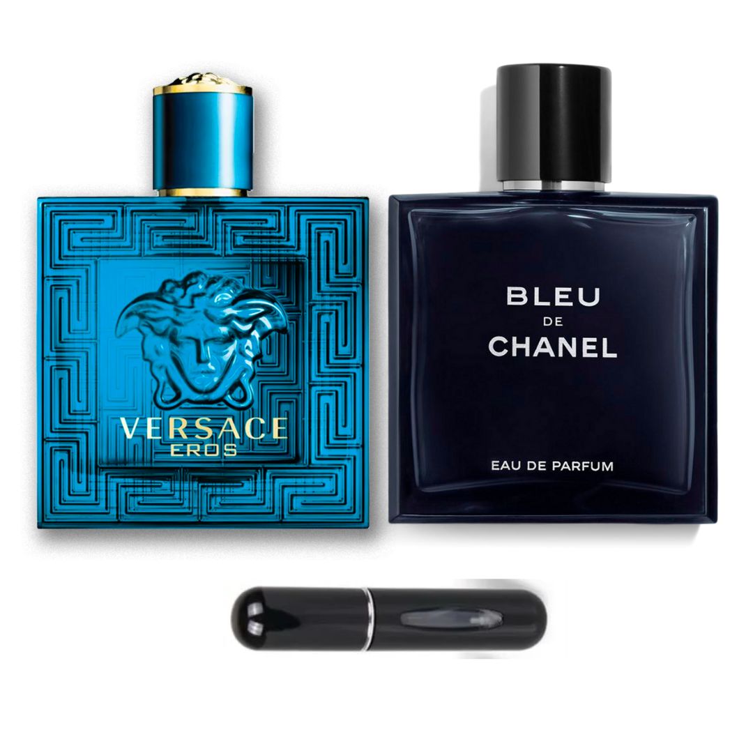 ScentMaster™ I Set de Perfumes Eros + Bleu de Chanel + Perfumero