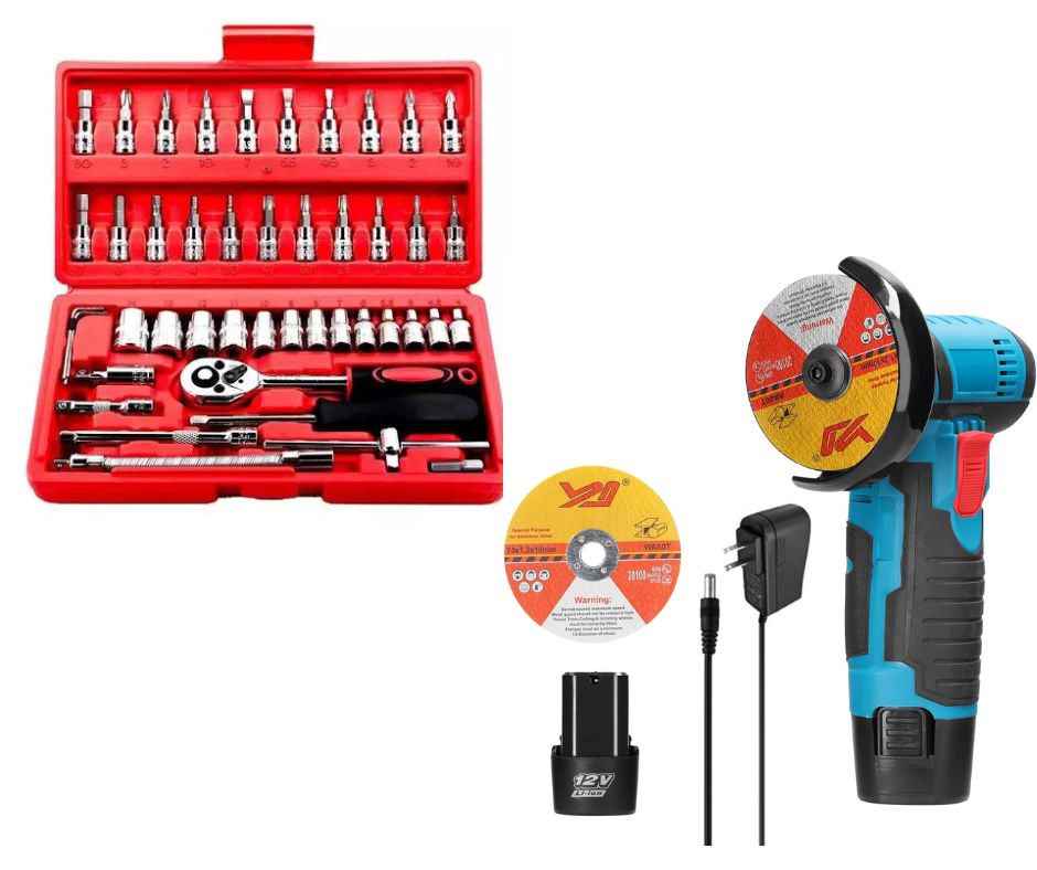 ProTool™ I Kit de Herramientas con Minipulidora Inalámbrica 12V – 46 Piezas